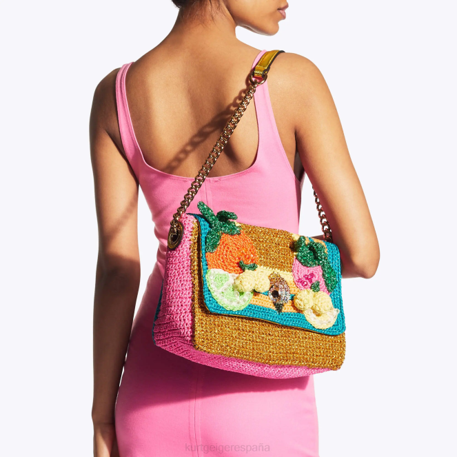 Kurt Geiger mujer londres crochet kensington 2LPR82 | bolsas combinación de oro